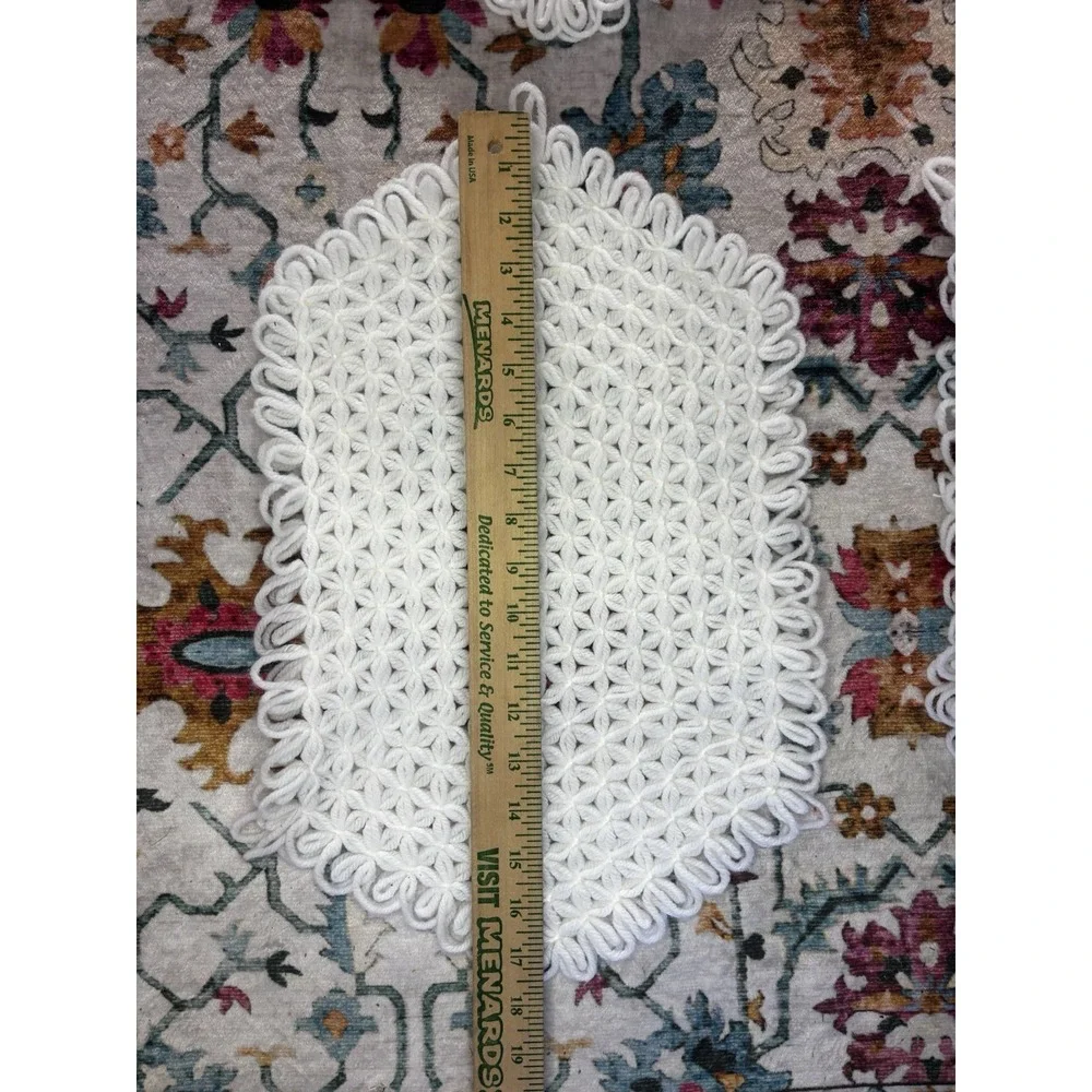 Lot Of 2 Vintage Handmade Crochet Knit Dollie Placemat 18